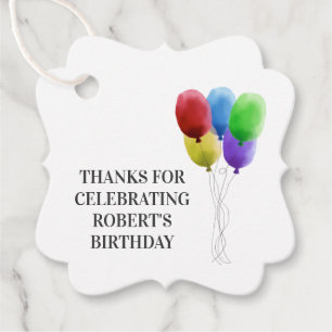 Verjaardagsfeestje dank u cadeau Labels, ballon La Bedankjes Labels