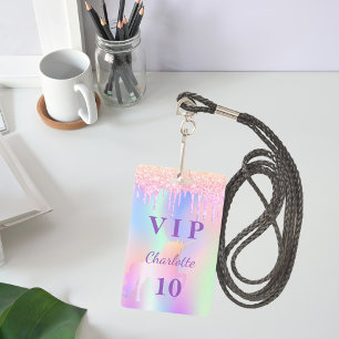 Verjaardagsfeestje eenhoorn glitters naam VIP uitn Badge