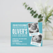 Verjaardagsfeestje eerste verjaardag uitnodiging (Staand voorkant)