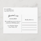 Verjaardagsfeestje Elegante Regal Gouden Typografi Aankondigingskaart (Achterkant)