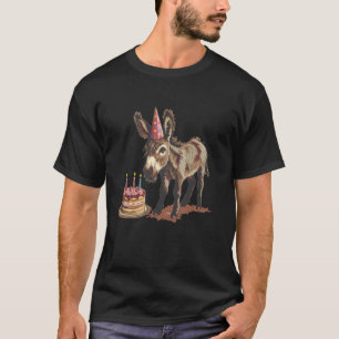 Verjaardagsfeestje Ezel met gezellig Pet en taart T-shirt