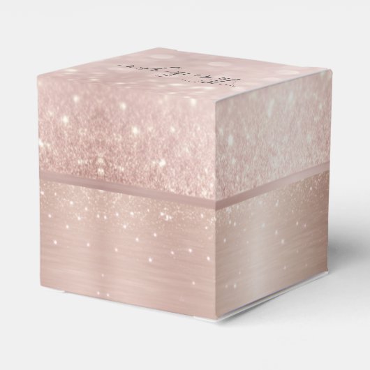 Verjaardagsfeestje glitter roos gouden metallic na bedankdoosjes (Achterkant)