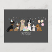 Verjaardagsfeestje honden bedankt briefkaart (Voorkant)