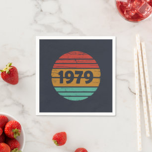Verjaardagsfeestje in vintage stijl uit 1979 servet