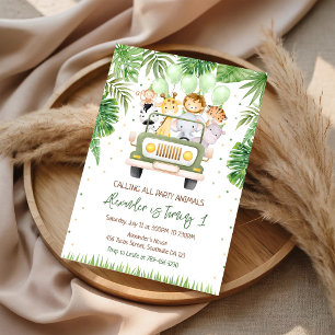 Verjaardagsfeestje Jungle Safari voor Feestbeesten Kaart