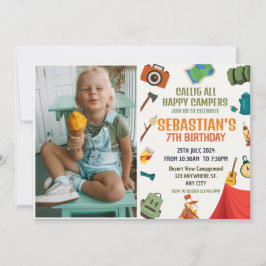 Verjaardagsfeestje kamperen moderne kinderen Uitno Kaart