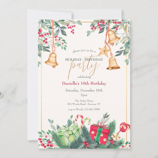 Verjaardagsfeestje Kerstseizoen Kaart (Voorkant)