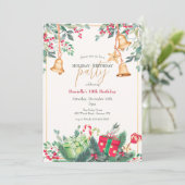 Verjaardagsfeestje Kerstseizoen Kaart (Staand voorkant)