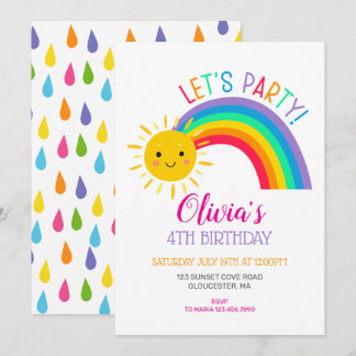 VERJAARDAGSFEESTJE KIDS kawaii regenboog schattige Kaart