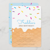 VERJAARDAGSFEESTJE KINDEREN ijshoorntje blauwe spi Kaart (Voorkant / Achterkant)