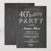 VERJAARDAGSFEESTJE KRITBORD VERASSINGSUITNODIGING KAART (Voorkant / Achterkant)