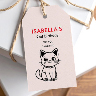 Verjaardagsfeestje met AANGEGEVEN KLEUREN met een Cadeaulabel