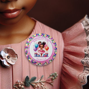 Verjaardagsfeestje met balletthema ronde button 5,7 cm