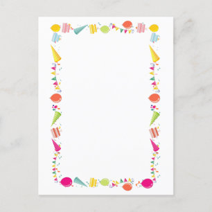 Verjaardagsfeestje met ballonrand briefkaart