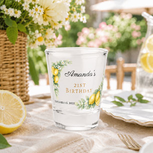 Verjaardagsfeestje met citroenen shot glas
