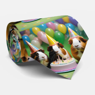 Verjaardagsfeestje met feestcavia's, stropdas