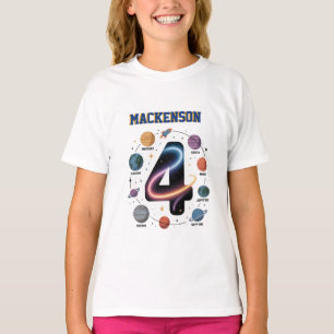 Verjaardagsfeestje met gepersonaliseerde naam in d t-shirt