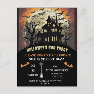 Verjaardagsfeestje met Halloween Briefkaart