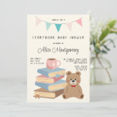 Verjaardagsfeestje met kinderboekbibliotheekthema  kaart (Staand voorkant)
