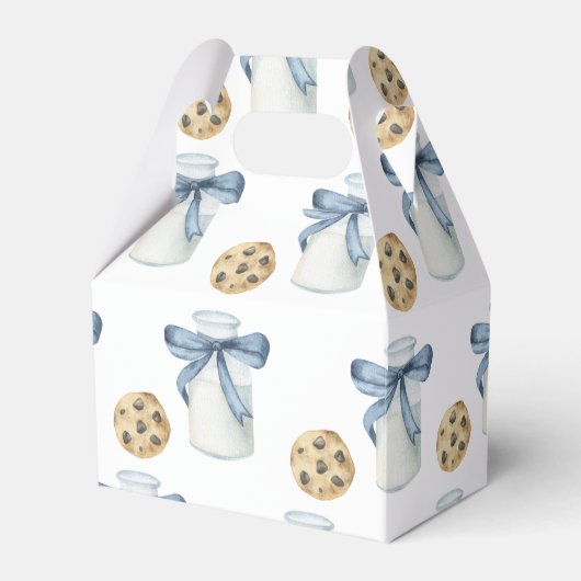 Verjaardagsfeestje met koekjes en melk bedankdoosjes (Voorkant Zijde)