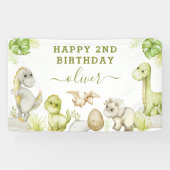 Verjaardagsfeestje met waterverf dinosaurus voor k spandoek (Horizontaal)