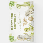 Verjaardagsfeestje met waterverf dinosaurus voor k spandoek (Verticaal)