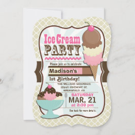 Verjaardagsfeestje Napolitaanse Ice Cream Kind Kaart