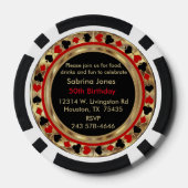 Verjaardagsfeestje Nodig Rode Poker Chips (Achterkant)