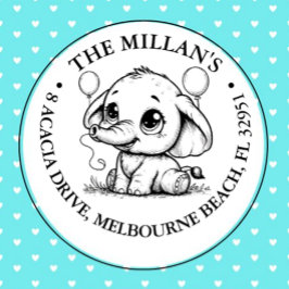 Verjaardagsfeestje Olifant thema Zelfinktende Stempel