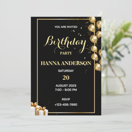 Verjaardagsfeestje Personaliseer uitnodiging (Staand voorkant)