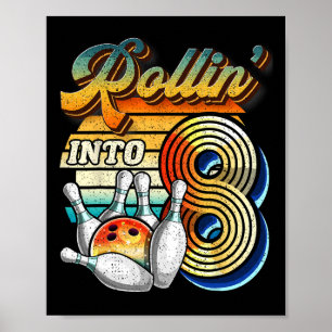 Verjaardagsfeestje rollen in 8 Bowling 8e verjaard Poster