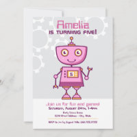 Verjaardagsfeestje Roze Robot Meisje