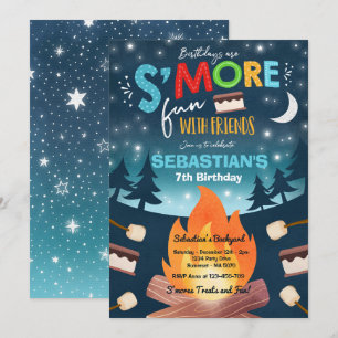 Verjaardagsfeestje S'mores S'mores Camping Verjaar Kaart