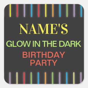 Verjaardagsfeestje Stickers Glow in the Dark Neon