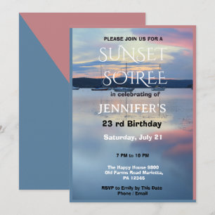 Verjaardagsfeestje Sunset Soiree Kaart