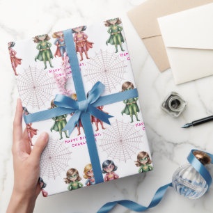 Verjaardagsfeestje Supergirl Heroes voor meisjes Cadeaupapier