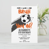 Verjaardagsfeestje Teen Sport Voetbalspel voor Bru Kaart (Staand voorkant)