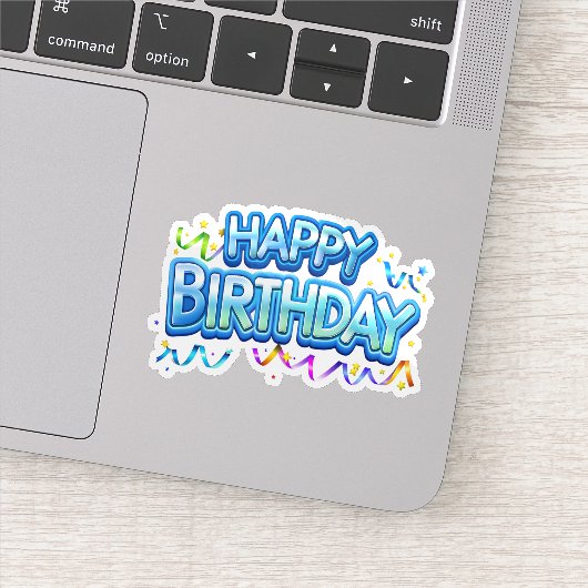 Verjaardagsfeestje thema sticker (Detail)