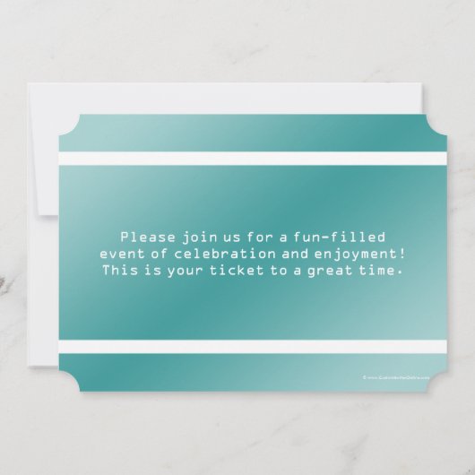 verjaardagsfeestje ticket vormige uitnodigingen (Achterkant)