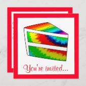 Verjaardagsfeestje Tie Dye Cake Kaart (Voorkant / Achterkant)