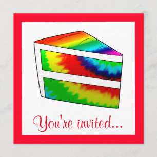 Verjaardagsfeestje Tie Dye Cake Kaart