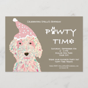Verjaardagsfeestje uitnodiging voor honden (Pawty