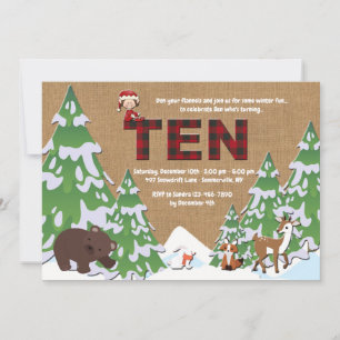 Verjaardagsfeestje uitnodiging Winter Ten