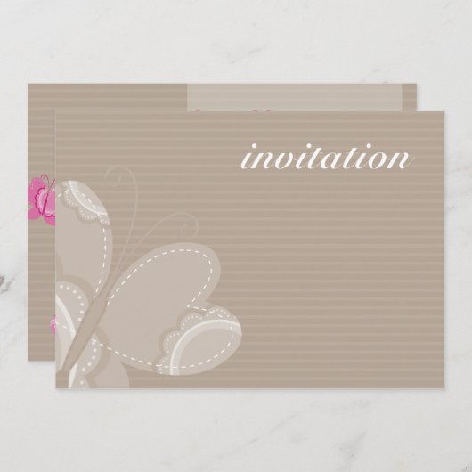 VERJAARDAGSFEESTJE UITNODIGT :: flutterby vlinder Kaart (Voorkant / Achterkant)