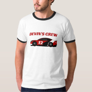 Verjaardagsfeestje Vader Rode Race Auto Bemanning T-shirt