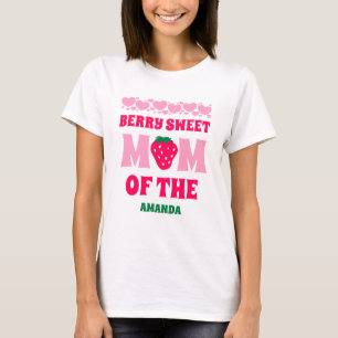 Verjaardagsfeestje van aardbei voor eerste verjaar t-shirt