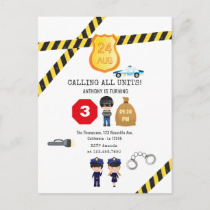 Verjaardagsfeestje van de politie briefkaart
