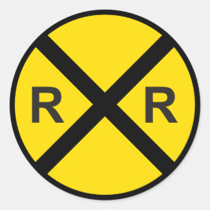 Verjaardagsfeestje van de trein (spoorwegovergang) ronde sticker
