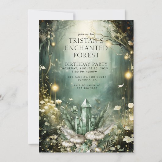 Verjaardagsfeestje van Enchanted Crystal Forest Ki Kaart (Voorkant)