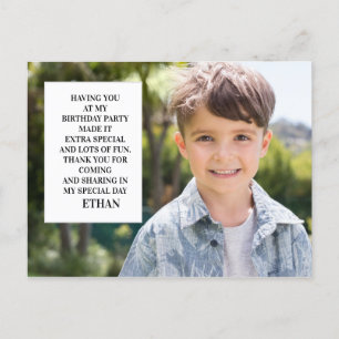 Verjaardagsfeestje van kind Fotograaf Bedankt Briefkaart